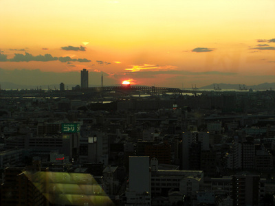 大阪の夕日！